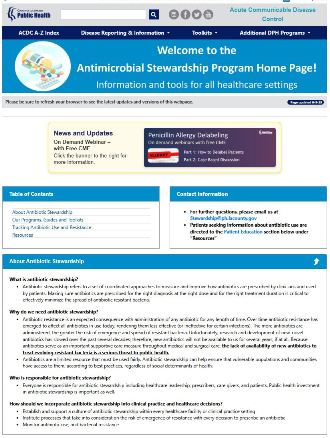 Antibiotic Stewardship Homepage.