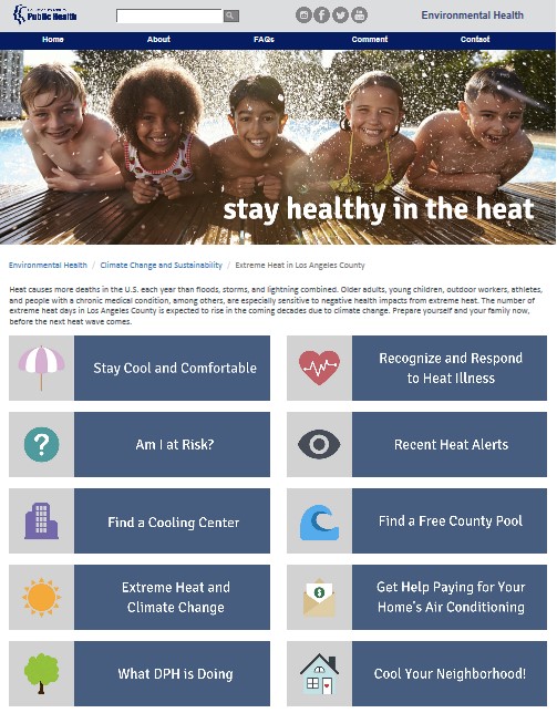 Extreme Heat in Los Angeles County Website