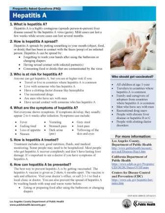 Hepatitis A infographic