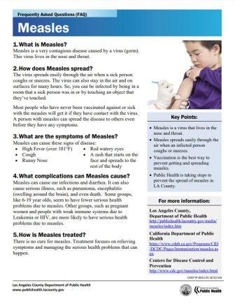Measles – FAQ 