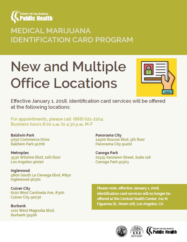 Locations Providing Medical Marijuana Identification Cards